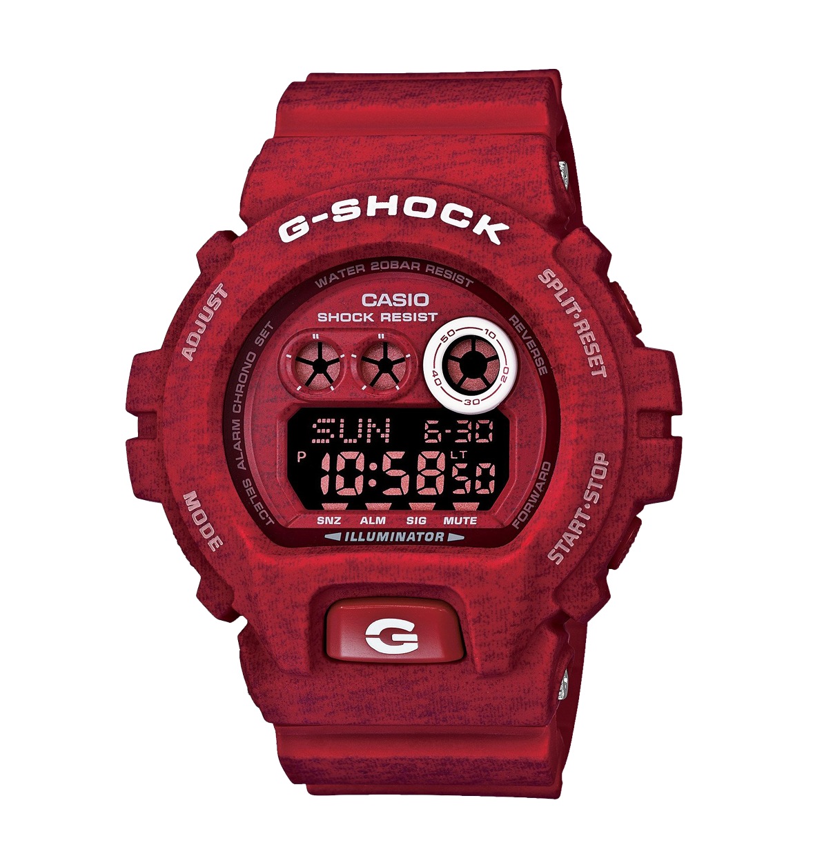 Часы CASIO GD-X6900HT-4E Часы CASIO GD-X6900HT-4EG-CLASSIC<br>Яркая street-fashion модель в цвете красный меланж из свежей коллекции G-SHOCK HEATHERED COLOR™, в которой классические джишоки облачаются в ALL ROUND принт с тканевой текстурой. По-настоящему оригинальные джишоки станут незаменимым аксессуаром в завершении любого яркого образа.<br>