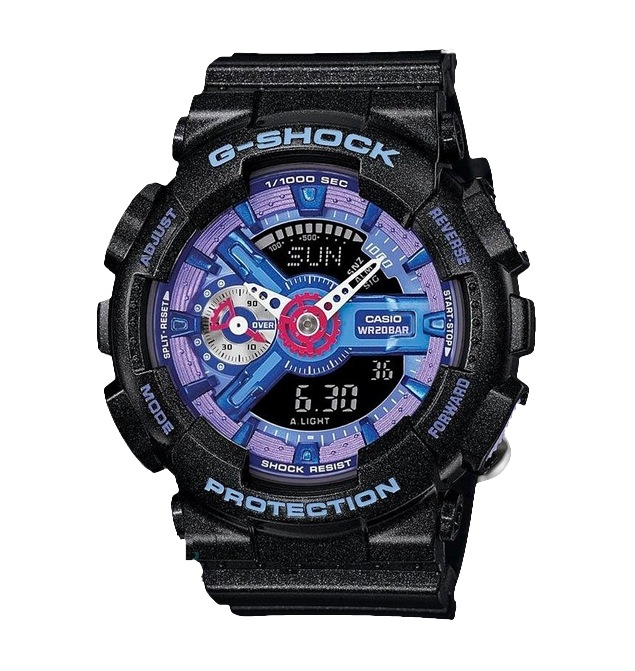 Часы CASIO GMA-S110HC-1A Часы CASIO GMA-S110HC-1AG-SPECIALS<br>Креативная модель в черном &amp;quot;полимерном&amp;quot; корпусе с ярким циферблатом из <a href=&amp;quot;http://www.g-store.ru/all-gshock/g-shock-gma-s-series/&amp;quot;>серии G-SHOCK S SERIES™</a>. Эти джишоки сочетают в себе консервативную расцветку внешнего корпуса и яркость циферблата. Формально вы сможете соблюсти любые корпоративные стандарты, сохранив свою внутреннюю яркость и индивидуальность.
<br>Напомним, что G-SHOCK S SERIES™ — это серия унисексовых и женских джишоков, имеющих меньший размер корпуса, в отличие от остальных часов G-SHOCK, что позволяет им оптимально выглядеть даже на женских запястьях.<br>