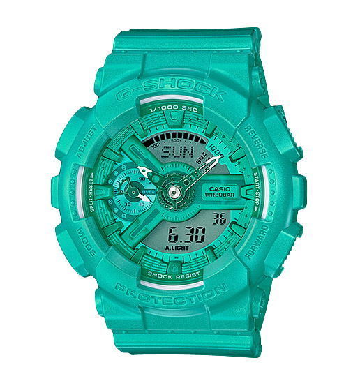 Часы CASIO GMA-S110VC-3A Часы CASIO GMA-S110VC-3AG-SPECIALS<br>Давайте начистоту: вы не можете называть свой образ ярким, если у вас на руке нет данной модели. Перед вами новинка из <a href=&amp;quot;http://www.g-store.ru/all-gshock/g-shock-gma-s-series/&amp;quot;>серии G-SHOCK S SERIES™</a> в ярком изумрудовом корпусе.
<br>Напомним, что G-SHOCK S SERIES™ — это серия унисексовых и женских джишоков, имеющих меньший размер корпуса, в отличие от остальных часов G-SHOCK, что позволяет им оптимально выглядеть даже на женских запястьях.<br>