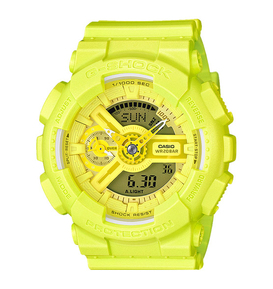 Часы CASIO GMA-S110VC-9A Часы CASIO GMA-S110VC-9AG-SPECIALS<br>Давайте начистоту: вы не можете называть свой образ ярким, если у вас на руке нет данной модели. Перед вами новинка из <a href=&amp;quot;http://www.g-store.ru/all-gshock/g-shock-gma-s-series/&amp;quot;>серии G-SHOCK S SERIES™</a> в флуоресцентно-желтом корпусе.
<br>Напомним, что G-SHOCK S SERIES™ — это серия унисексовых и женских джишоков, имеющих меньший размер корпуса, в отличие от остальных часов G-SHOCK, что позволяет им оптимально выглядеть даже на женских запястьях.<br>