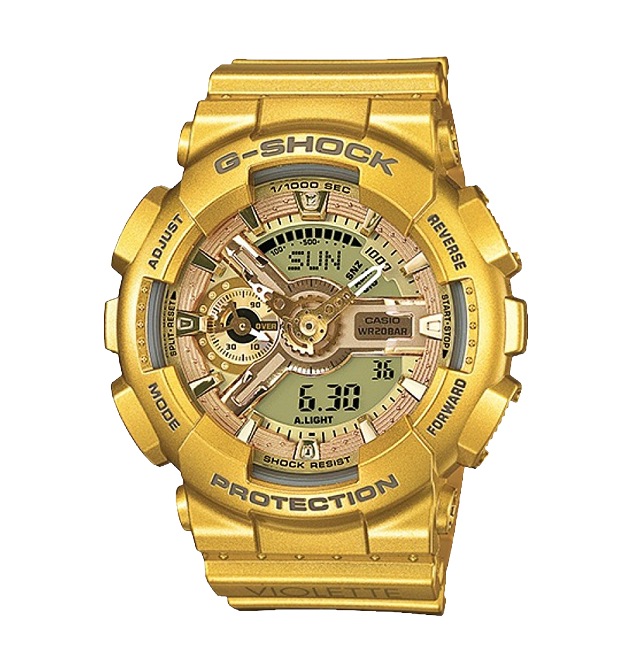 Часы CASIO GMA-S110VK-9A Часы CASIO GMA-S110VK-9AG-SPECIALS<br>Лимитированная унисекс fashion-модель в золотом цвете из G-SHOCK S SERIES™ является результатом коллаборации бренда G-SHOCK с дизайнером и фешн-звездой из Нью-Йорка - VA$HTIE.
<br>Напомним, что <a href=&amp;quot;http://www.g-store.ru/all-gshock/g-shock-gma-s-series/&amp;quot;>G-SHOCK S SERIES™</a> — это серия унисексовых и женских джишоков, имеющих меньший размер корпуса, в отличие от остальных часов G-SHOCK, что позволяет им оптимально выглядеть даже на женских запястьях.<br>