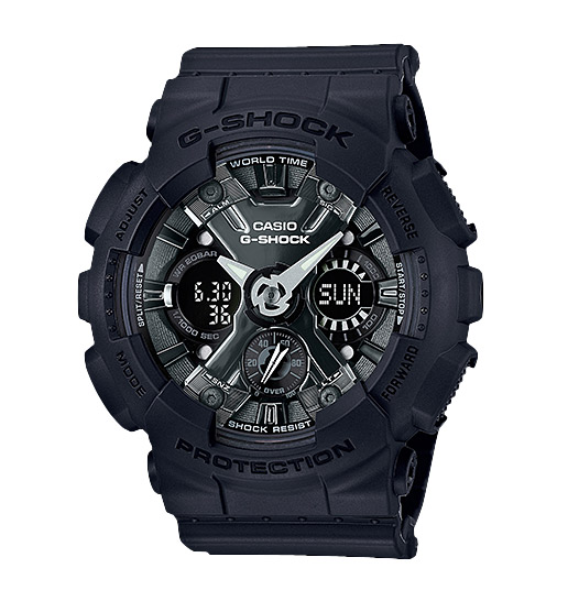 Часы CASIO GMA-S120MF-1A Часы CASIO GMA-S120MF-1AG-CLASSIC<br>&amp;quot;Девочки такие девочки&amp;quot;, именно таким слоганом можно охарактеризовать эти стильные женские джишоки из <a href=&amp;quot;http://www.g-store.ru/all-gshock/g-shock-gma-s-series/&amp;quot;>серии G-SHOCK S SERIES™</a> с аналого-цифровым циферблатом, выпущенные в 2017 году. Без сомнения эти черные джишоки украсят любое, даже самое изящное женское запястье.
<br>Напомним, что G-SHOCK S SERIES™ — это серия унисексовых и женских джишоков, имеющих меньший размер корпуса, в отличие от остальных часов G-SHOCK, что позволяет им оптимально выглядеть даже на женских запястьях.<br>