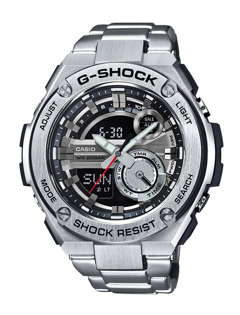 Часы CASIO GST-210D-1A Часы CASIO GST-210D-1AG-CLASSIC<br>Новинка из серии G-STEEL, сверхпрочные джишоки со стальным корпусом и браслетом. В этой коллекции дизайн G-SHOCK приближается к классическому образу механических наручных часов, при этом сохранив уникальную джишоковую начинку, что делает эти часы несравнимо прочнее и функциональнее, чем их механические собратья.
<br>Напоминаем, что серия <a href=&amp;quot;http://www.g-store.ru/all-gshock/g-shock-gst-g-steel/&amp;quot;>G-STEEL</a> одна из самых динамично развивающихся во всей линейке G-SHOCK, поэтому вы всегда можете подобрать стальные джишоки на свой вкус и характер.<br>