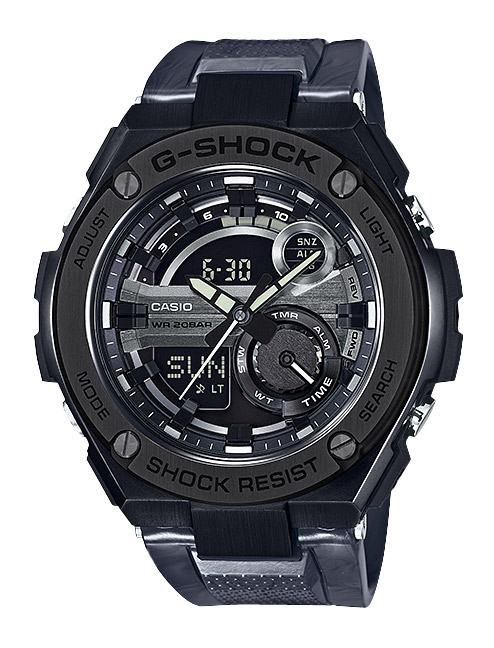Часы CASIO GST-210M-1A Часы CASIO GST-210M-1AG-CLASSIC<br>Агрессивная новинка из серии G-STEEL, сверхпрочные джишоки в стальном матовом корпусе. Особенностью данной модели является &amp;quot;мраморная&amp;quot; черно-серая расцветка полимерного ремешка.
<br>
<br>Напоминаем, что серия <a href=&amp;quot;http://www.g-store.ru/all-gshock/g-shock-gst-g-steel/&amp;quot;>G-SHOCK G-STEEL</a> приближается к привычному образу механических наручных часов, при этом сохранив уникальную джишоковую начинку, что делает эти часы несравнимо прочнее и функциональнее, чем их механические собратья.<br>