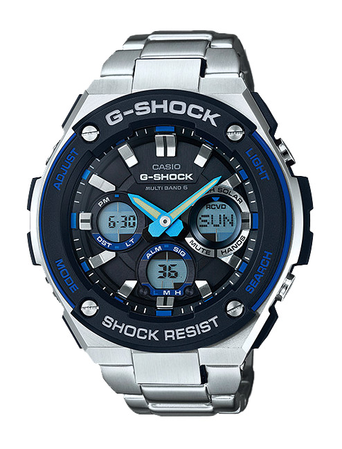 Часы CASIO GST-W100D-1A2 Часы CASIO GST-W100D-1A2G-CLASSIC<br>Новинка из серии G-STEEL, сверхпрочные джишоки со стальным корпусом и браслетом, яркими бирюзовыми стрелками и сними деталями на циферблате и безеле. В данной серии дизайн G-SHOCK приближается к классическому образу механических наручных часов, при этом сохранив уникальную джишоковую начинку, что делает эти часы несравнимо прочнее и функциональнее, чем их механические собратья.
<br>На борту: автоматическая коррекция времени по радио-сигналу, работа от солнечной батареи, отображение времени в разных часовых поясах, индикация заряда батареи и многое другое.
<br>Напоминаем, что серия <a href=&amp;quot;http://www.g-store.ru/all-gshock/g-shock-gst-g-steel/&amp;quot;>G-STEEL</a> одна из самых динамично развивающихся во всей линейке G-SHOCK, поэтому вы всегда можете подобрать стальные джишоки на свой вкус и характер.<br>