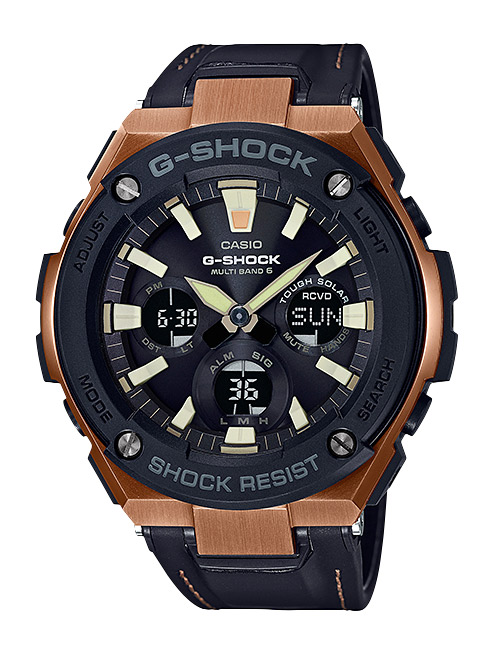 Часы CASIO GST-W120L-1A Часы CASIO GST-W120L-1AG-CLASSIC<br>Горячая фешн новинка февраля 2017 из серии G-STEEL, сверхпрочные джишоки в стальном корпусе огненного цвета на браслете из уникального материала Tough Leather, разработанного Casio. Визуально он напоминает кожу, однако обладает гораздо большей прочностью и износостойкостью. В начинке у модели: солнечная батарея, радио-синхронизация времени MultiBand 6, автоматическая подсветка и еще более десятка функций.
<br>В этой коллекции дизайн G-SHOCK приближается к классическому образу механических наручных часов, при этом сохранив уникальную джишоковую начинку, что делает эти часы несравнимо прочнее и функциональнее, чем их механические собратья.
<br>Напоминаем, что серия <a href=&amp;quot;http://www.g-store.ru/all-gshock/g-shock-gst-g-steel/&amp;quot;>G-STEEL</a> одна из самых динамично развивающихся во всей линейке G-SHOCK, поэтому вы всегда можете подобрать стальные джишоки на свой вкус и характер.<br>