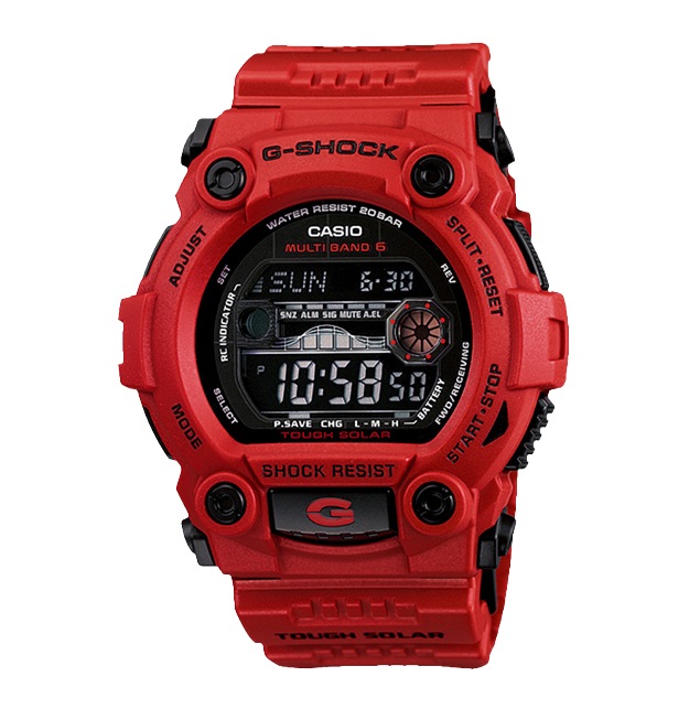 Часы CASIO GW-7900RD-4E Часы CASIO GW-7900RD-4EG-CLASSIC<br>Яркие брутальные джишоки в красном корпусе с черным инверсионным дисплеем из серии GW-7900 помимо великолепного внешнего вида обладают бескомпромиссной ударопрочностью, водозащитой, солнечной батареей, радио-синхронизацией времени с атомными часами на разных континентах, графиком приливов и отливов, режимом мирового времени и еще более десятка функций, прекрасно подходящих для занятий водными видами спорта, экстримом и любых иных вызовов, которые может бросить вам жизнь.<br>