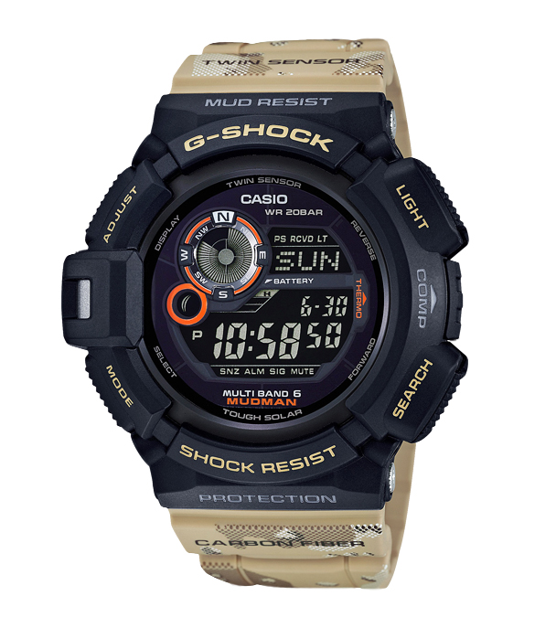 Часы CASIO GW-9300DC-1E Часы CASIO GW-9300DC-1EG-PREMIUM<br>Новейшая модель из профессиональной <a href=&amp;quot;/all-gshock/g-shock-mudman/&amp;quot;>серии G-SHOCK MUDMAN™</a> на карбоновом ремешке в расцветке &amp;quot;пустынный камуфляж&amp;quot; на наш взгляд является одной из самых стильный моделей мадман на сегодня. Технической особенностью часов является наличие на борту технологии Multi-Band 6 - синхронизации времени по радио-сигналу с атомными часами на разных континентах мира, эта функция есть далеко не у всех Mudman ов.
<br>
<br>Напомним, что MUDMAN™ — это профессиональная серия джишоков созданная для путешествующих и работающих &amp;quot;на земле&amp;quot; людей. Новое поколение моделей оснащены датчиком направления, основанном на компасе, термометром, отображением фаз луны, что позволяет узнать будет ли грядущая ночь освещенной или нет, а также солнечной батареей. А уникальная конструкция и противо-пылевое и -грязевое покрытие позволяет работать с часами в самых экстремальных природных условиях.<br>