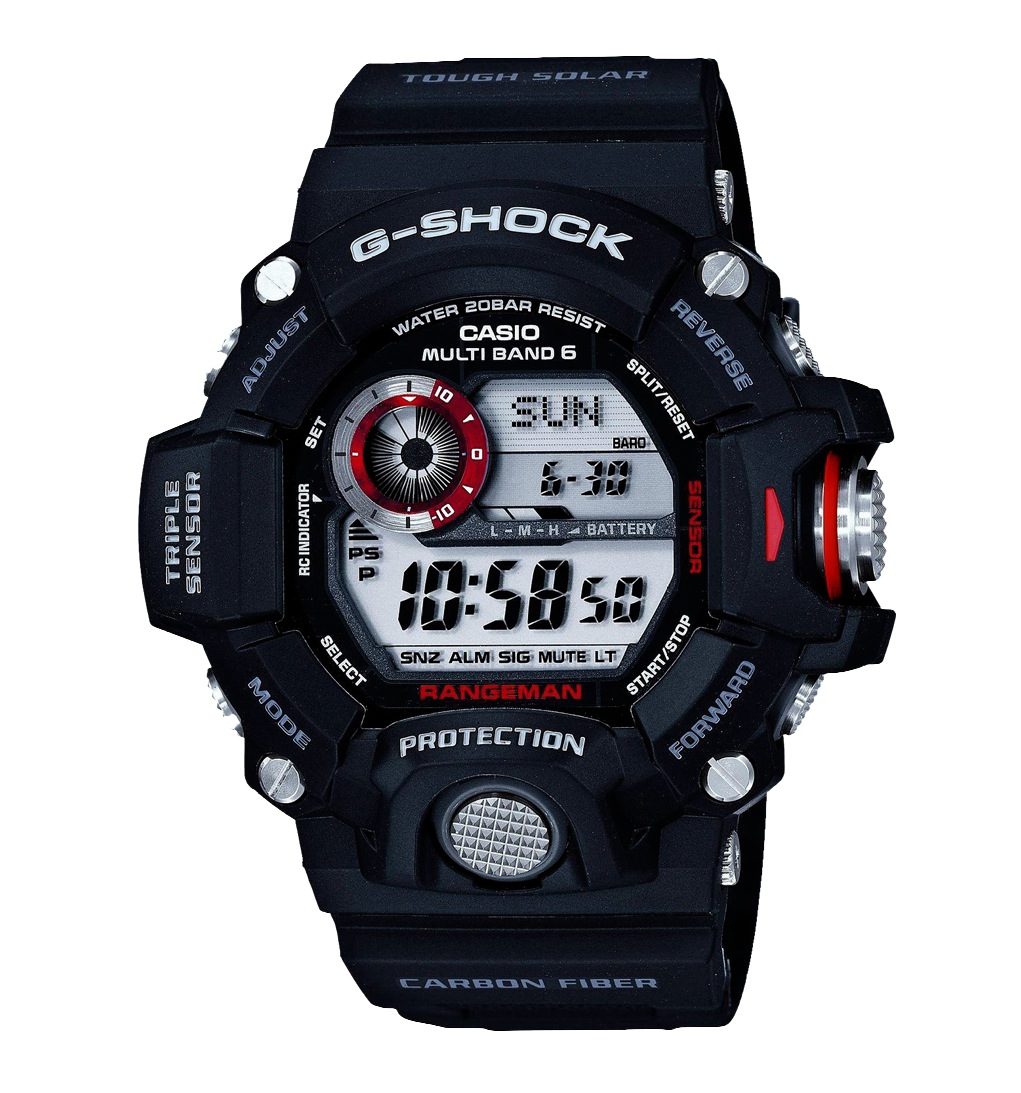 Часы CASIO GW-9400-1E Часы CASIO GW-9400-1EG-PREMIUM<br>Модель в черном корпусе из профессиональной <a href=&amp;quot;http://www.g-store.ru/all-gshock/g-shock-rangeman/&amp;quot;>серии RANGEMAN™</a> помимо выдающегося дизайна одна из самых прочных и функциональных в семействе G-SHOCK.Коррекция времени по радиосигналу, ударо- и водостойкость, датчик давления и температуры, отображение восхода и заката и еще около 20 функций, о которых вы можете прочесть ниже.<br>