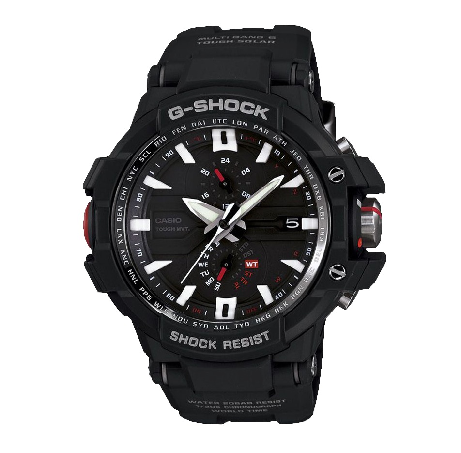Часы CASIO GW-A1000-1A Часы CASIO GW-A1000-1AG-PREMIUM<br>Черные джишоки с белыми и красными вставками из <a href=&amp;quot;/all-gshock/g-shock-gravitymaster/&amp;quot;>серии GRAVITYMASTER™</a>, это вершина джишоковых технологий в сверхсовременном дизайном.
<br>
<br>G-SHOCK GRAVITYMASTER™ – это профессиональная серия джишоков, рожденных противостоять стихии воздуха. Благодаря защите от перегрузок и идеальному интерфейсу, джишоки данной серии подходят людям, связанным с авиацией и иной деятельностью, где необходимо быстро в движении получать всю информацию с датчиков часов.
<br>
<br>На борту защита от воздействия центробежной силы, перегрузок и вибраций, технология SmartAccess™, компас и коррекция времени по радиосигналу и еще более десятка функций.<br>