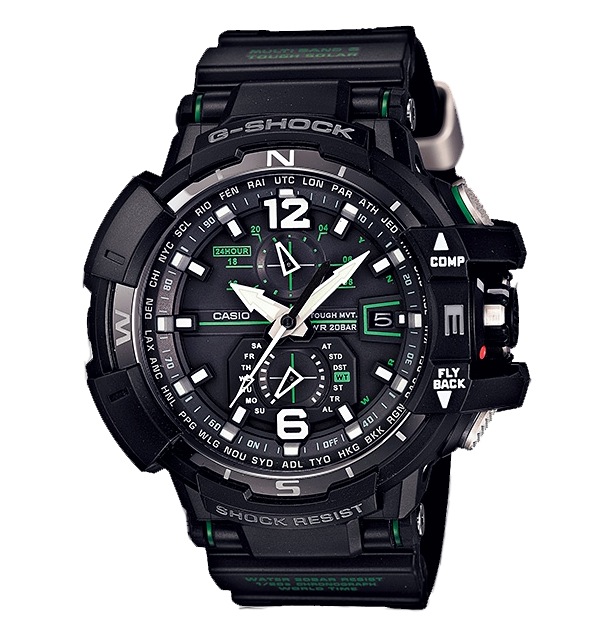 Часы CASIO GW-A1100-1A3 Часы CASIO GW-A1100-1A3G-PREMIUM<br>Черные джишоки с зелеными вставками и деталями из <a href=&amp;quot;/all-gshock/g-shock-gravitymaster/&amp;quot;>серии GRAVITYMASTER™</a>, это вершина джишоковых технологий в сверхсовременном дизайном.
<br>G-SHOCK GRAVITYMASTER™ – это профессиональная серия джишоков, рожденных противостоять стихии воздуха. Благодаря защите от перегрузок и идеальному интерфейсу, джишоки данной серии подходят людям, связанным с авиацией и иной деятельностью, где необходимо быстро в движении получать всю информацию с датчиков часов.
<br>
<br>На борту защита от воздействия центробежной силы, перегрузок и вибраций, технология SmartAccess™, компас и коррекция времени по радиосигналу и еще более десятка функций.<br>