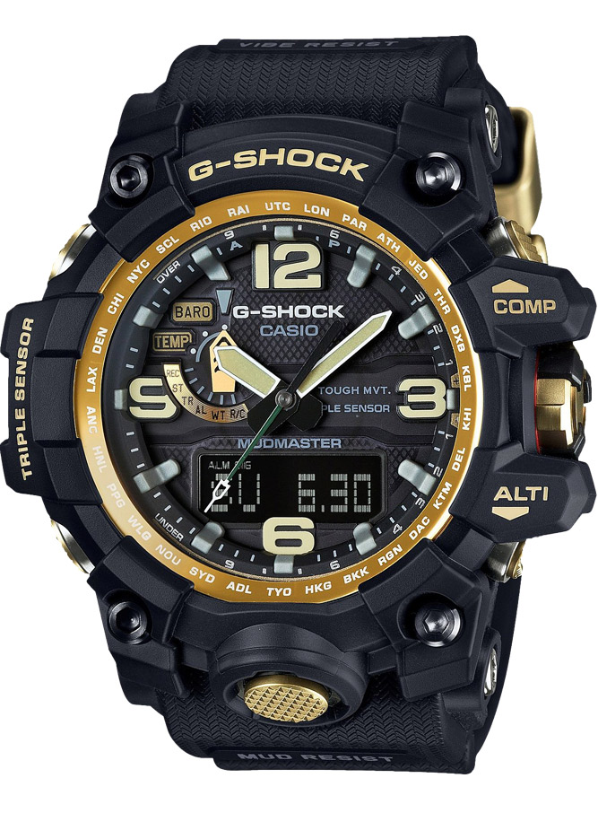 Часы CASIO GWG-1000GB-1A Часы CASIO GWG-1000GB-1AG-PREMIUM<br>Флагманские сверх-функциональные джишоки из серии MUDMASTER™ в черном корпусе со стильными золотыми деталями интерфейса, сочетают в себе превосходный дизайн, лучшие материалы и последние японские технологии.
<br>
<br>Напомним, что <a href=&amp;quot;http://www.g-store.ru/all-gshock/g-shock-mudmaster/&amp;quot;>профессиональная серия MUDMASTER™</a> создана для покорителей стихии Земли. Благодаря технологиям абсолютной пыле- и грязеустройчивости, а также защите от самых мощных вибраций, эту модель можно эффективно использовать в самых агрессивных условиях.
<br>
<br>На борту: термометр, барометр, высотомер, цифровой компас, график набора высоты, солнечная батарея, автоматическая радио-синхронизация с атомными часами на разных континентнах, сапфировое стекло и еще более десятка функций.<br>