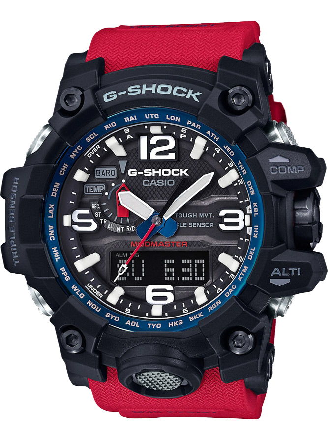 Часы CASIO GWG-1000RD-4A Часы CASIO GWG-1000RD-4AG-PREMIUM<br>Новинка во флагманских сверх-функциональных джишоках из серии MUDMASTER™ с красным ремешком и деталями интерфейса, сочетающих в себе превосходный дизайн, лучшие материалы и последние японские технологии.
<br>
<br>Напомним, что <a href=&amp;quot;http://www.g-store.ru/all-gshock/g-shock-mudmaster/&amp;quot;>профессиональная серия MUDMASTER™</a> создана для покорителей стихии Земли. Благодаря технологиям абсолютной пыле- и грязеустройчивости, а также защите от самых мощных вибраций, эту модель можно эффективно использовать в самых агрессивных условиях.
<br>
<br>На борту: термометр, барометр, высотомер, цифровой компас, график набора высоты, солнечная батарея, автоматическая радио-синхронизация с атомными часами на разных континентнах, сапфировое стекло и еще более десятка функций.<br>