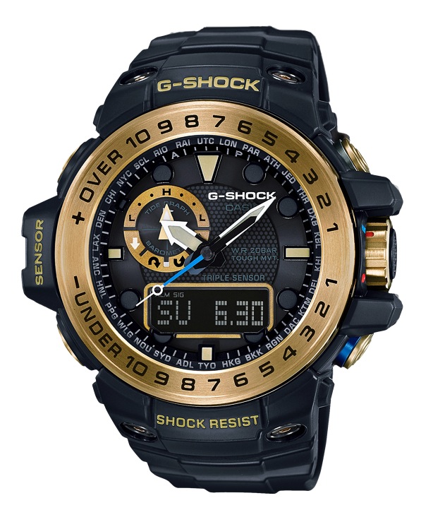 Часы CASIO GWN-1000GB-1A Часы CASIO GWN-1000GB-1AG-PREMIUM<br>Это большие во всех смыслах джишоки, выполненные в иссиня-черном корпусе с золотым безелем и деталями из <a href=&amp;quot;http://www.g-store.ru/all-gshock/g-shock-gulfmaster/&amp;quot;>серии GULFMASTER™</a>. Ультрасовременный дизайн, лучшие материалы, передовые технологии.
<br>G-SHOCK GULFMASTER™ – это профессиональная серия джишоков, рожденные противостоять стихии океана. Благодаря суперсовременной начинке, они способны предсказывать погоду и предупреждать о предстоящем ненастье!
<br>Источник энергии этих часов – солнечная батарея, но работоспособность в полной темноте сохраняется до полугода. В этих часах применяется технология Smart Access™, также на борту компас, термометр, барометр и высотомер.<br>