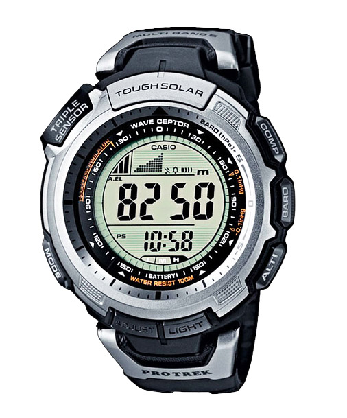 Часы CASIO PRW-1300-1V Часы CASIO PRW-1300-1VPRO TREK<br>Перед вами одна из самых тонких моделей протрек с таким широким набором функций! Эти универсальные цифровые протреки — отличный выбор для путешествий, хайкинга и активного образа жизни. Множество функций и подсветка обеспечивают удобство в использовании.
<br>На борту: термометр, барометр, высотомер, компас и солнечная батарея, радио-синхронизация времени с атомными часами на разных континентнах, автоматическая подсветка, минеральное стекло и еще более десятка функций!<br>