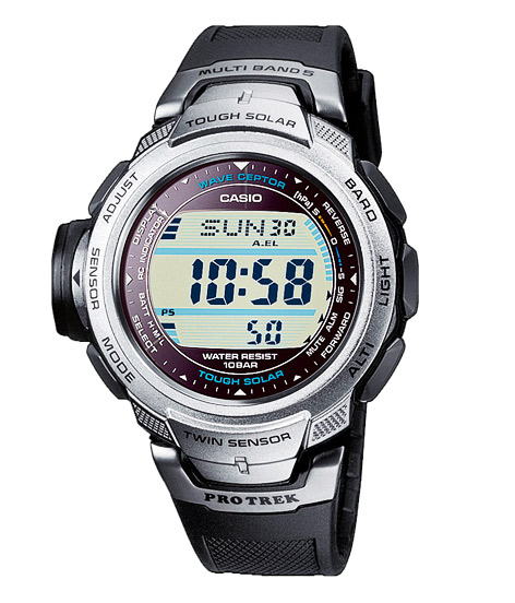 Часы CASIO PRW-500-1V Часы CASIO PRW-500-1VPRO TREK<br>Эти проверенные и зарекомендовавшие себя протреки — отличный выбор для путешествий, хайкинга и активного образа жизни. Множество функций, подсветка и тонкий корпус обеспечивают удобство в использовании.
<br>На борту: термометр, барометр, высотомер и солнечная батарея, автоматическая радио-синхронизация времени с атомными часами, минеральное стекло и еще более десятка функций!<br>