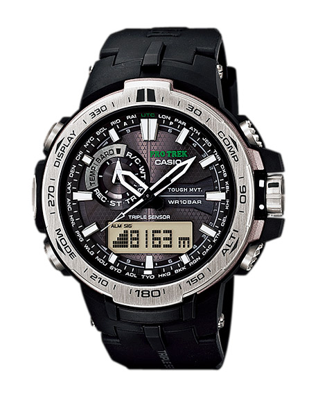 Часы CASIO PRW-6000-1E Часы CASIO PRW-6000-1EPRO TREK<br>Перед вами аналого-цифровые протреки нового поколения из <a href=&amp;quot;/all-gshock/protrek-prw-6000/&amp;quot;>серии PRW-6000</a>! Новый корпус толщиной всего 12.8мм содержит в себе: термометр, барометр, высотомер и цифровой компас, солнечную батарею, радио-синхронизацию времени с атомными часами. Также модель оснащена системой SMART ACCESS, обеспечивающей быстрый и интуитивно понятный доступ ко всем важным функциям часов с помощью электронной заводной головки.
<br>На сегодняшний день - это одни из самых совершенных PROTREK и, пожалуй, самый надежный и удобный девайс для путешествий, туризма и экстримальных видов спорта.<br>