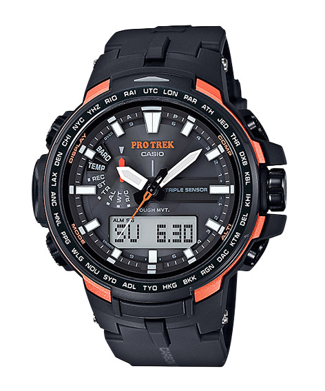 Часы CASIO PRW-6100Y-1E Часы CASIO PRW-6100Y-1EPRO TREK<br>Перед вами флагманы PRO TREK с аналого-цифровым дисплеем и оранжевыми деталями из <a href=&amp;quot;/all-gshock/protrek-prw-6000/&amp;quot;>серии PRW-6000</a>! Новый корпус толщиной всего 12.8 мм содержит в себе: термометр, барометр, высотомер и цифровой компас, солнечную батарею, радио-синхронизацию времени с атомными часами. Также модель оснащена системой SMART ACCESS, обеспечивающей быстрый и интуитивно понятный доступ ко всем важным функциям часов с помощью электронной заводной головки.
<br>На сегодняшний день - это одни из самых совершенных PRO TREK и, пожалуй, самый надежный и удобный девайс для путешествий, туризма и экстримальных видов спорта.<br>