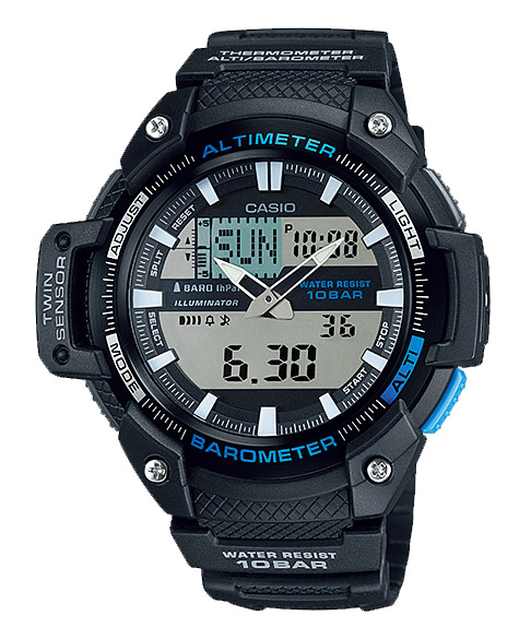 Часы CASIO SGW-450H-1A Часы CASIO SGW-450H-1APRO TREK<br>Спортивные мужские часы с противоударным корпусом из алюминия и пластика. Оснащены оптимальным количеством функций, среди которых: термометр, барометр и высотомер, которые позволяют эффективно использовать девайс в экстремальных условиях.<br>