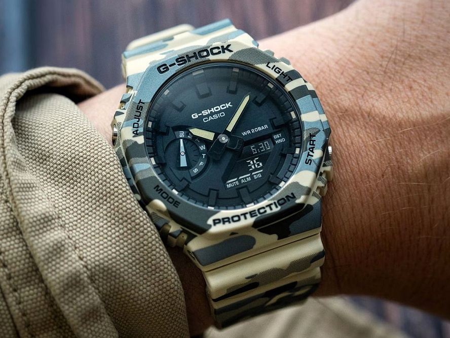 G-Shock GA-2100CM-5A новая камуфляжная модель