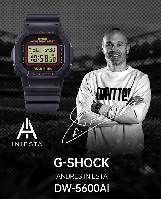 G-Shock DW-5600AI-1E коллаба с Андресом Иньестой ⚽
