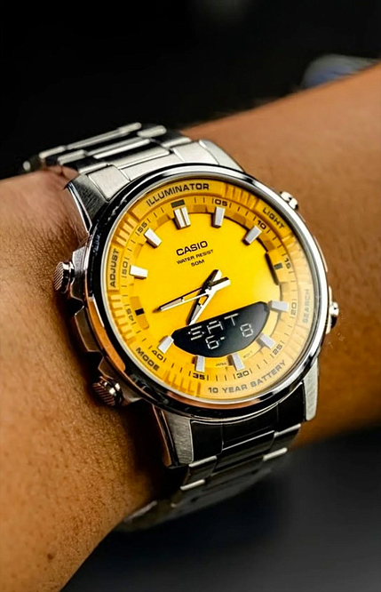 Стальные Casio AMW-880D-9A и 10 летняя батарея