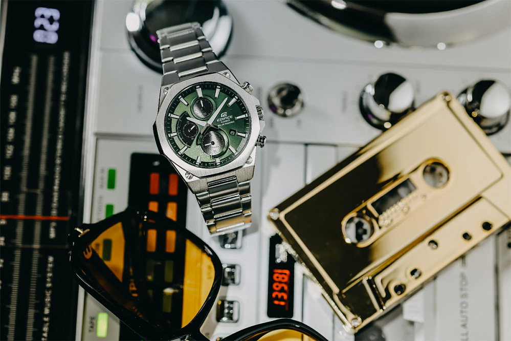 Тонкая лимитка Edifice EFS-S570D-3A в стальном корпусе