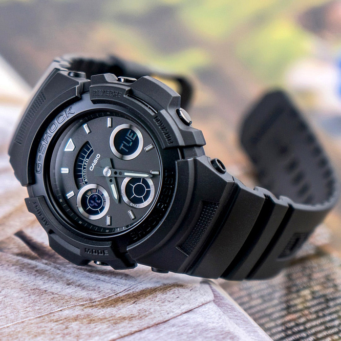 Компактные G-Shock AW-591BB-1A в стелс расцветке