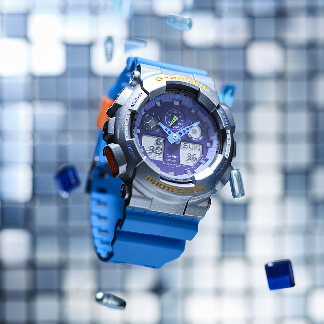 Casio G-Shock GA-100EU-8A2 в расцветке из 90-х