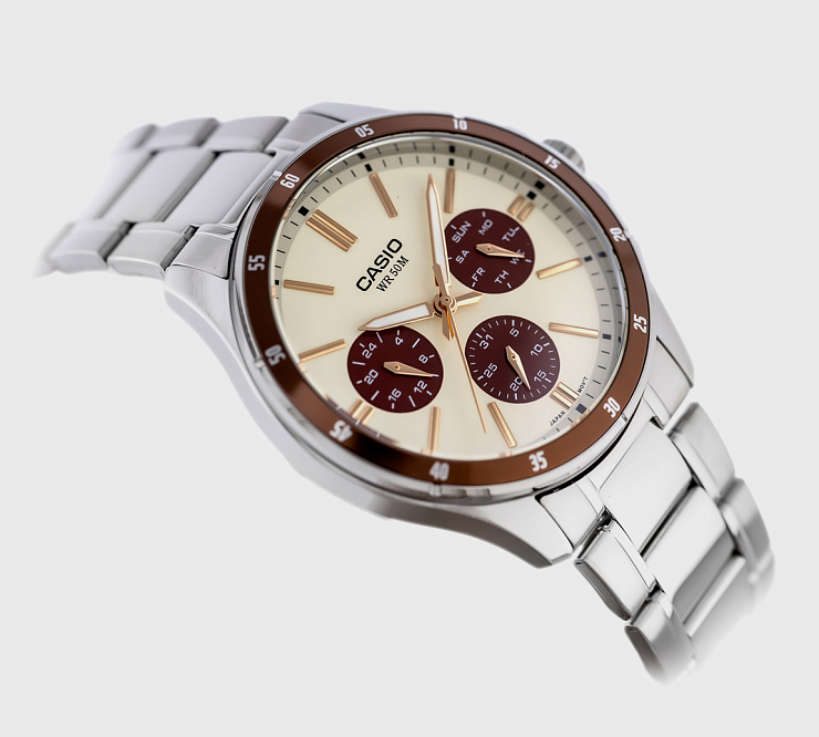 Харизматичные Casio MTP-1374D-5A2 в стальном корпусе