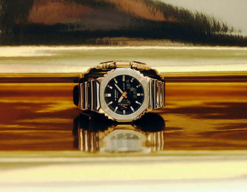 G-Shock GM-2100YMG-9A в стальном корпусе на ремешке
